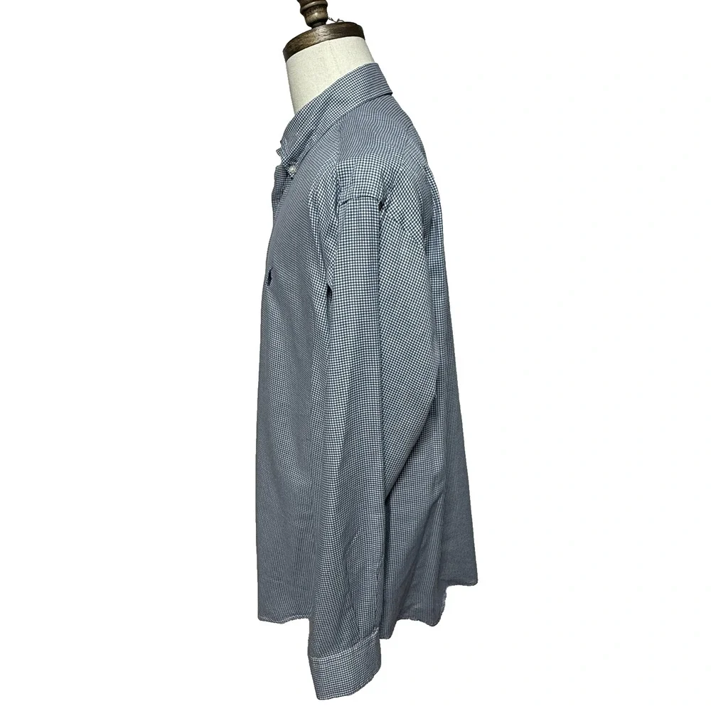 Ralph Lauren Golf Tilden Shirt Mens Large Blue White Plaid Long Sleeve Preppy‎ - Picture 7 of 11